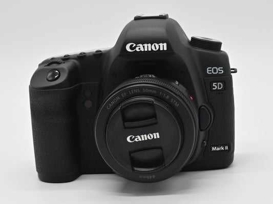Canon 5D Mark II with 50mm lens f1:8 STM lens