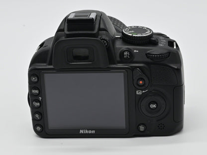 Nikon D3100 with 18-55mm lens