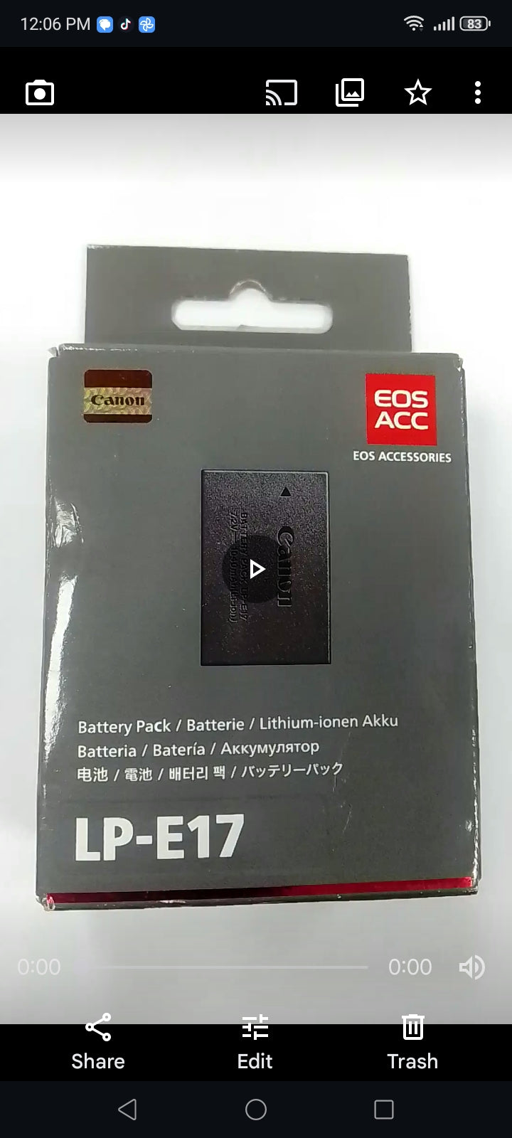 Canon LP-E17 BATTERY PACK