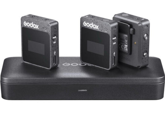 GODOX MoveLink II M2 Wireless Microphone | Compact 2-Person Wireless Microphone System for Cameras & Smartphones YouTube Recording | Black