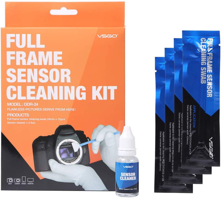 VSGO DDR24 DSLR or SLR Camera Full-Frame Sensor Cleaning Kit (12 X Full Frame Sensor Cleaning Swabs + 15ml Sensor Cleaner)